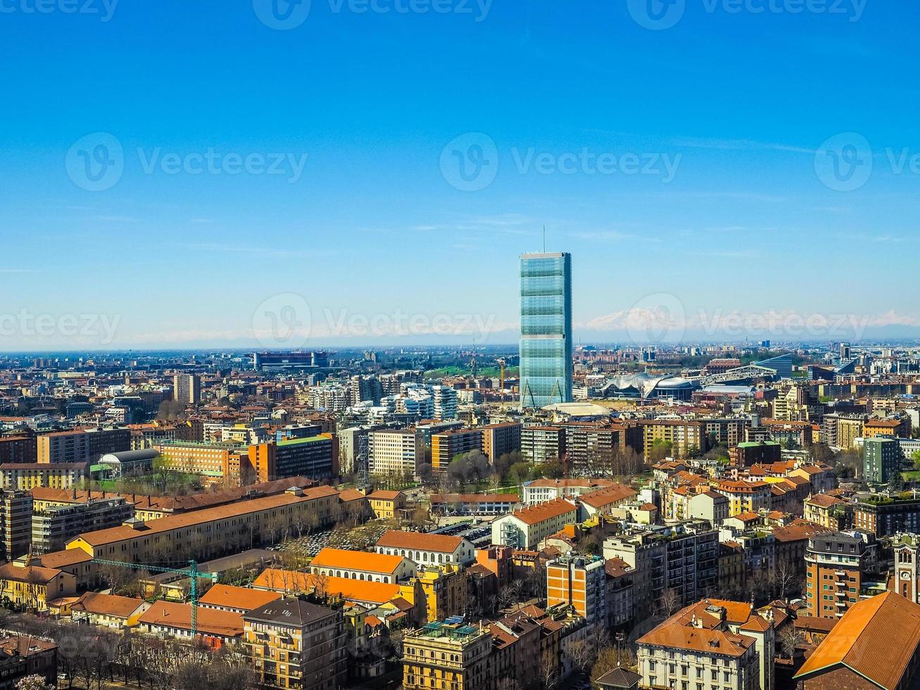 HDR Milan aerial view photo