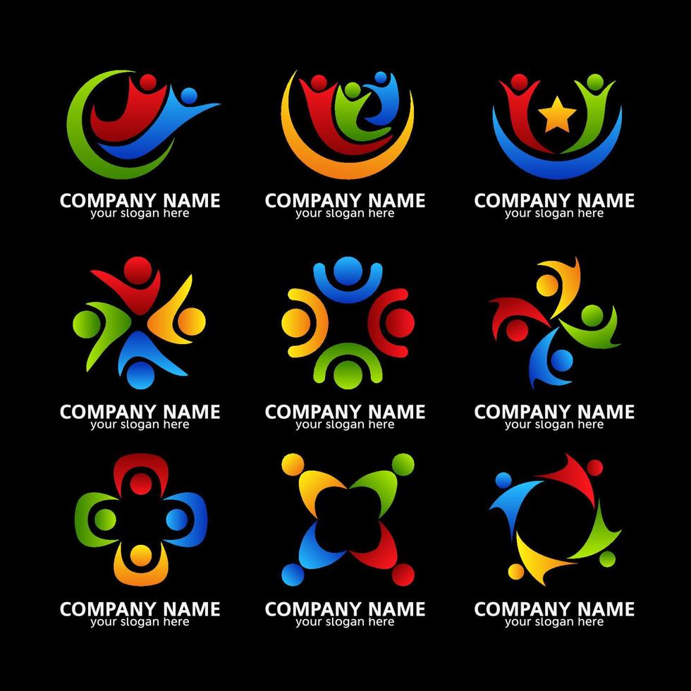 Set of Collaboration Logo vector