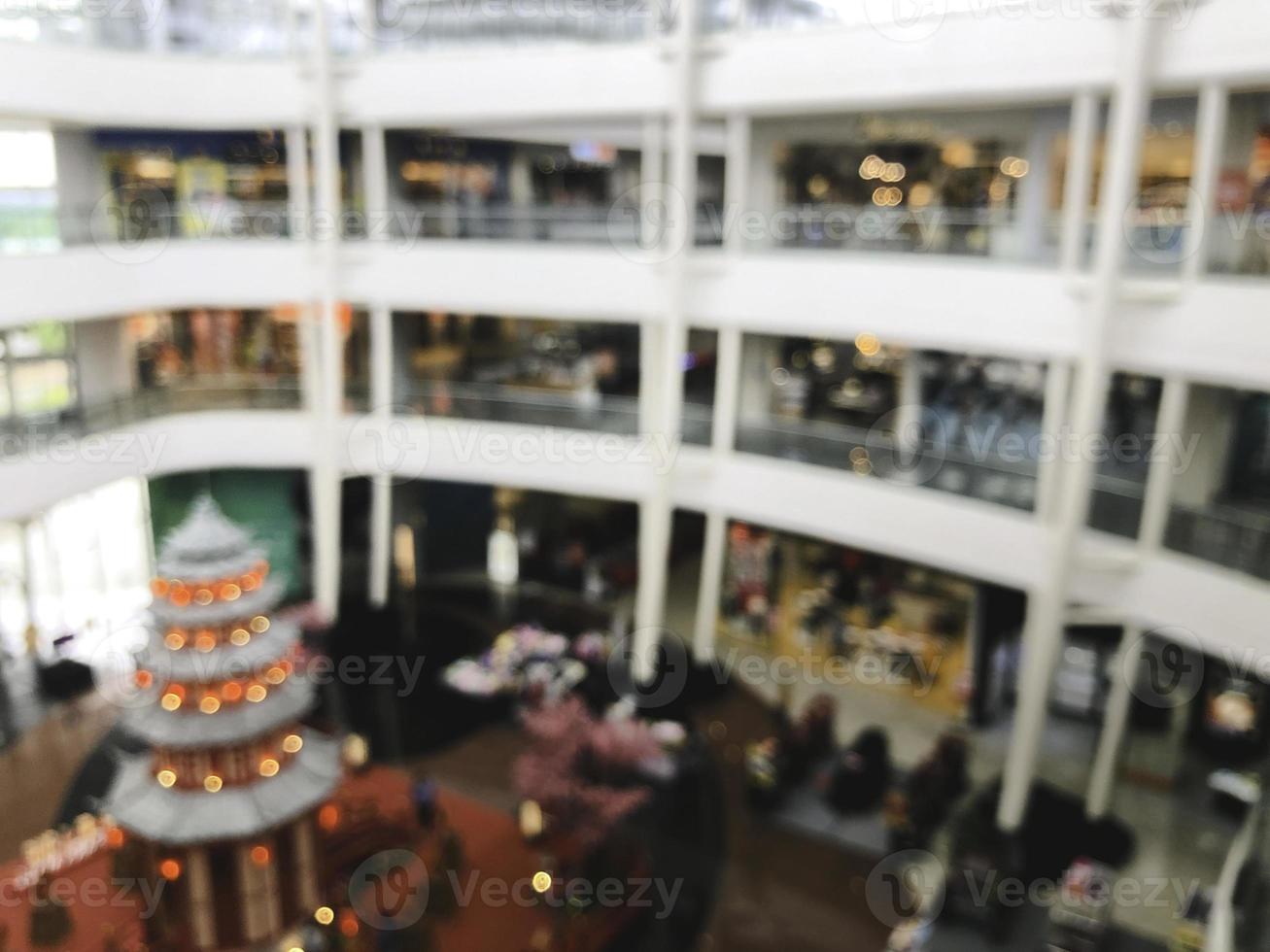 fondo de centro comercial y tienda borroso, tienda en centro comercial con fondo de luz bokeh foto