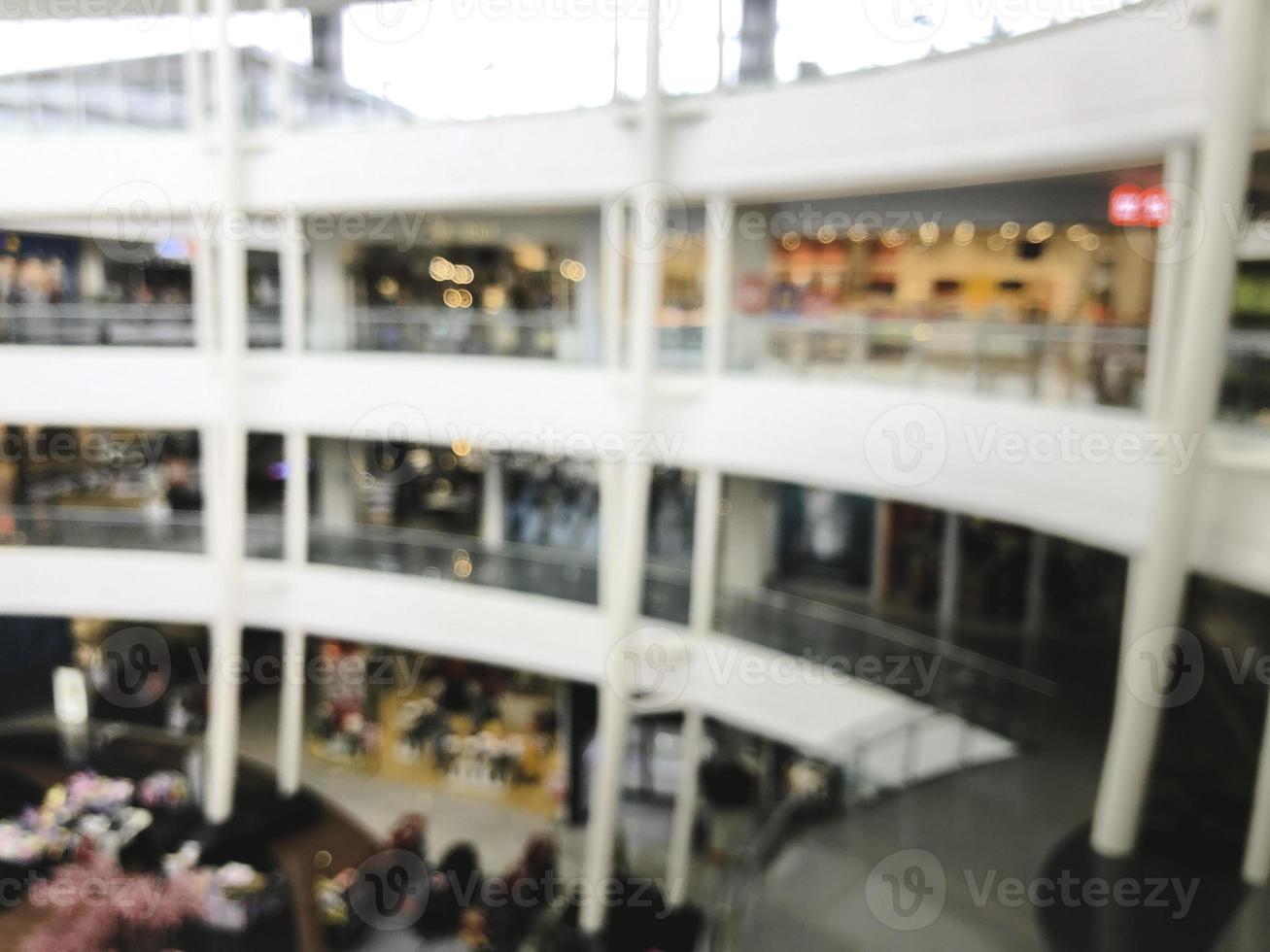 Blur mall and shop background, Store in shopping mall with bokeh light background photo