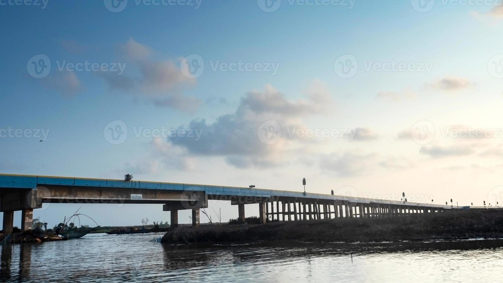 A long bridge cross lake. photo