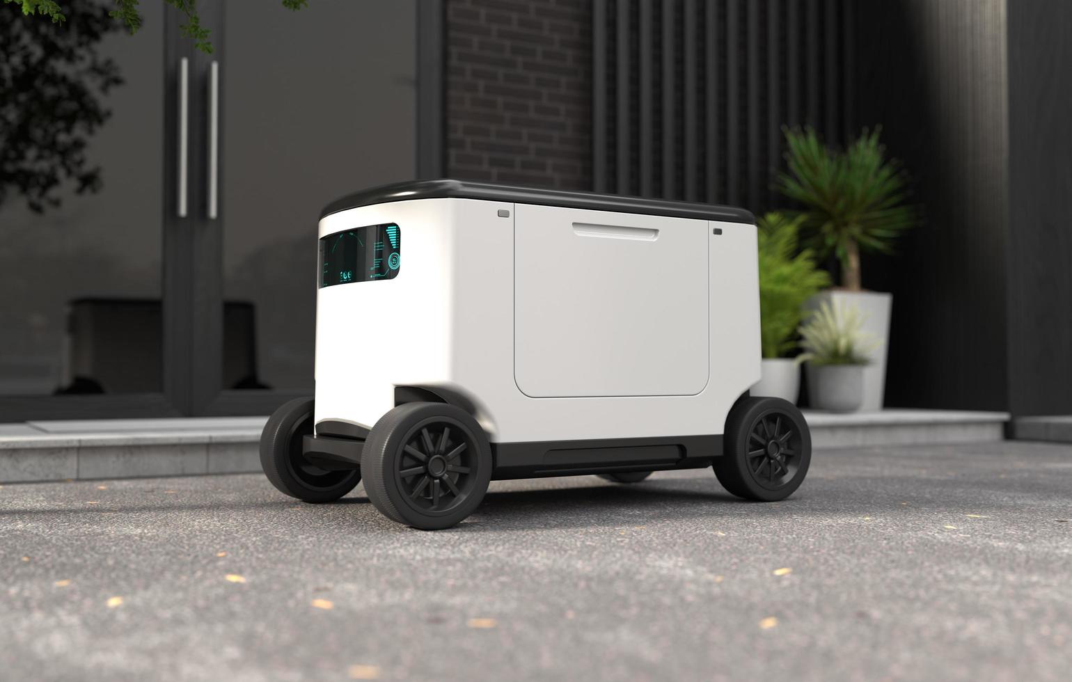 Self-driving delivery robot concept photo