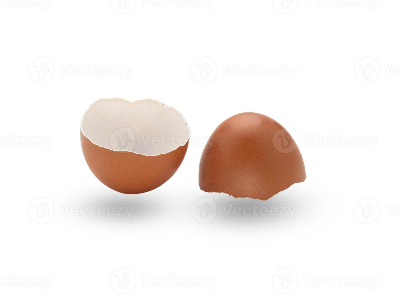 Cracked eggshells isolated on white background with clipping path photo