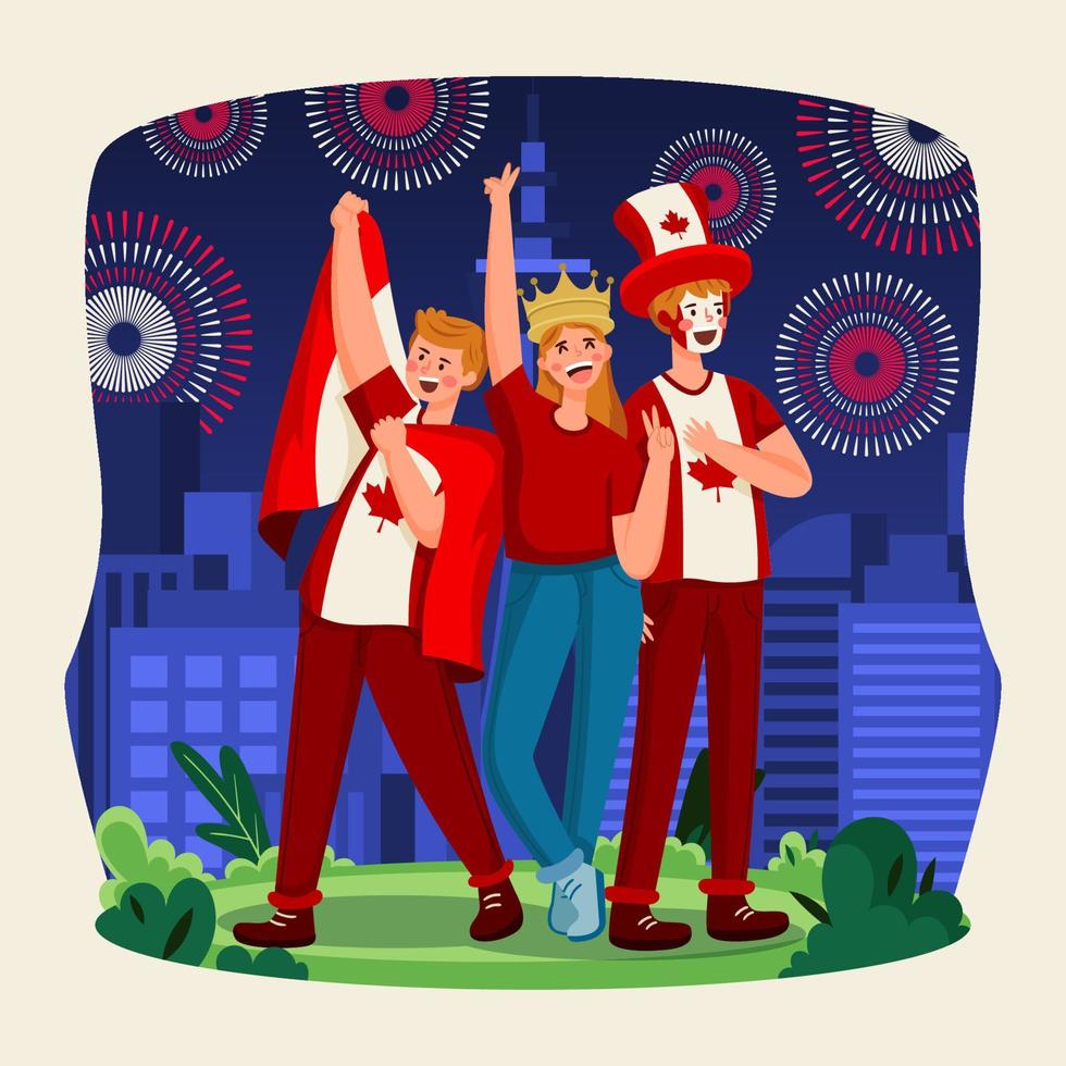 feliz dia de canada con caracter vector