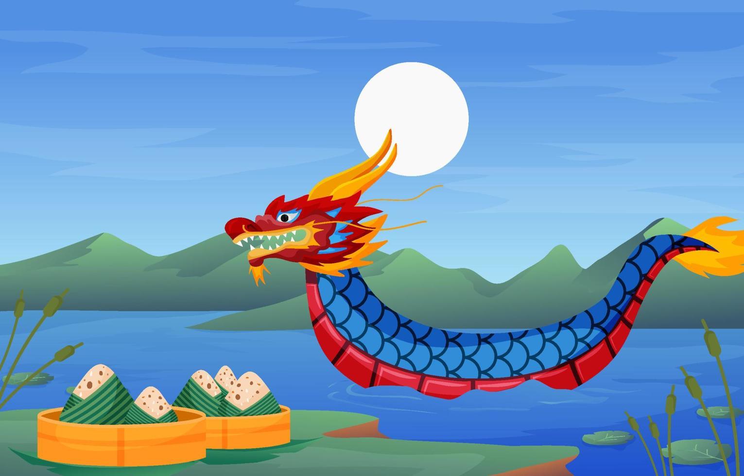 Background of Dragon Boat Festival vector