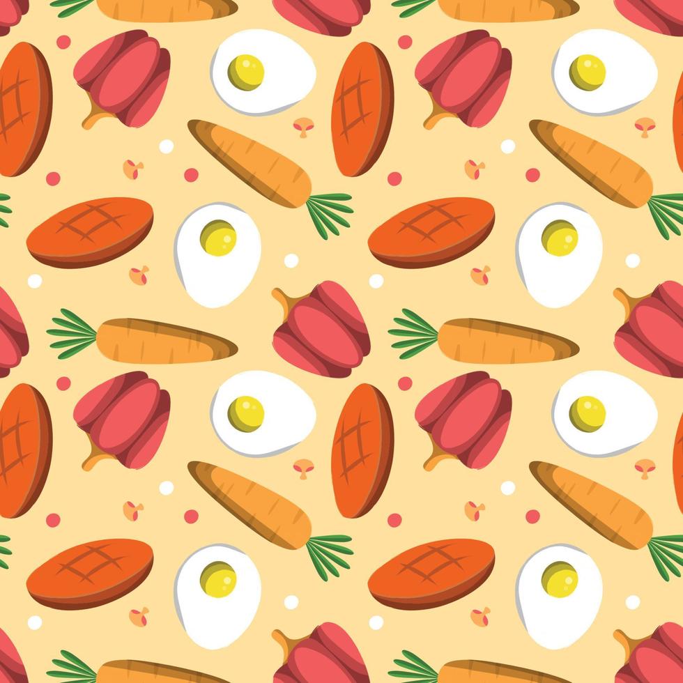 Hand drawn world food safety day seamless pattern. vector