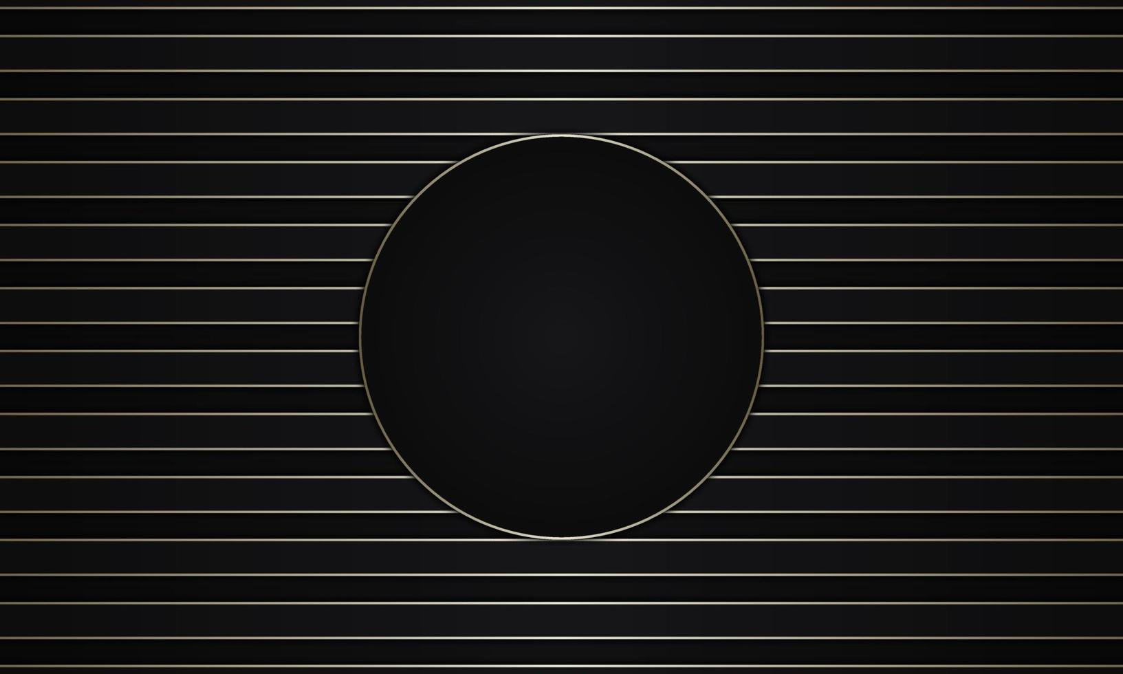 Abstract luxury dark and golden stripes with circle in the middle. vector