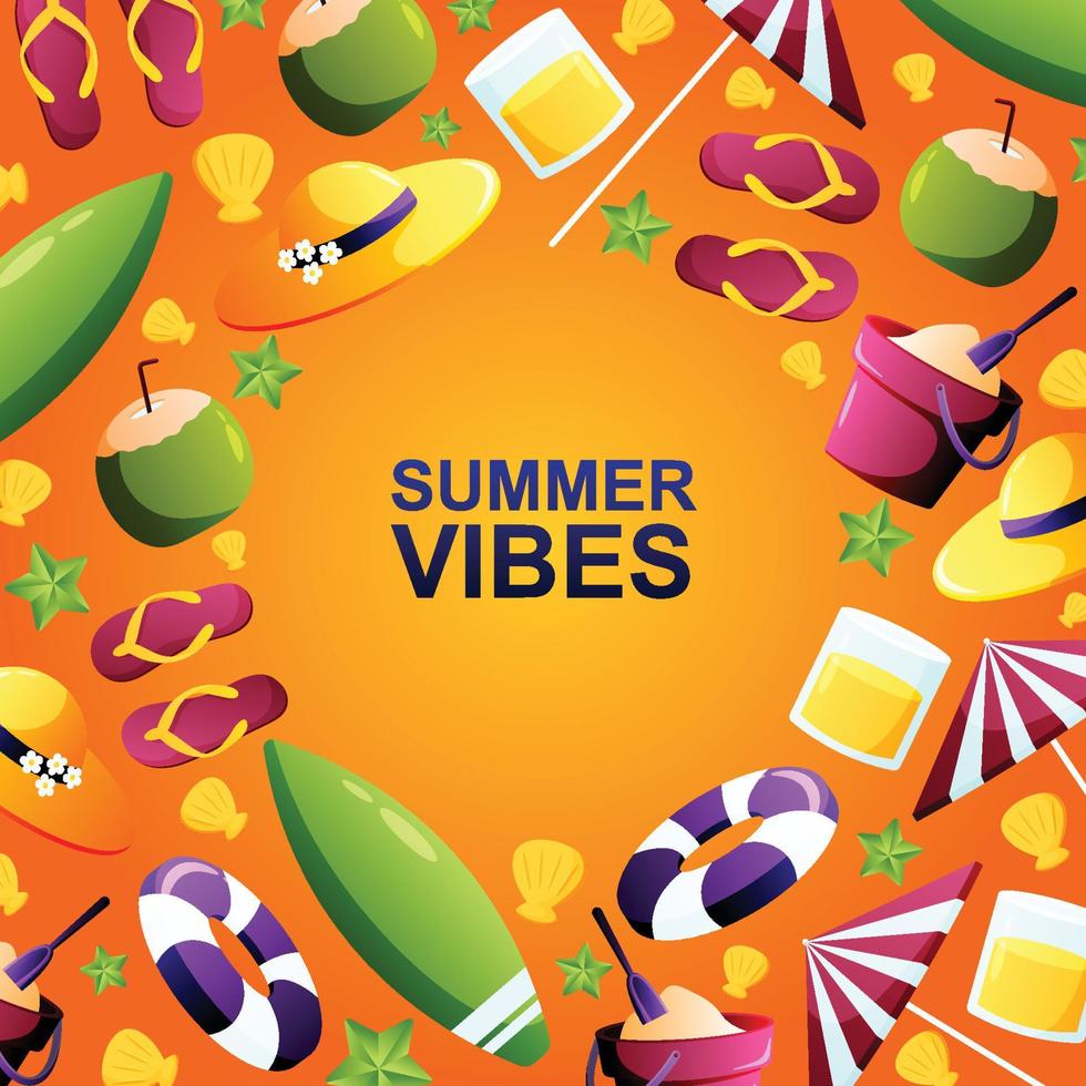Summer vibes background. Summer time. vector