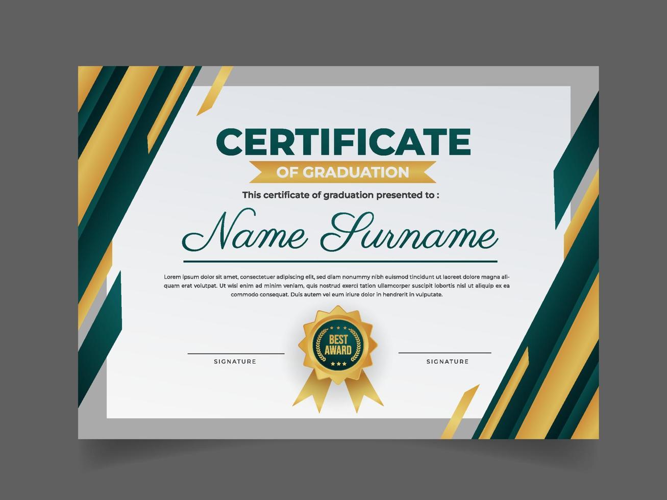 Certificate of Graduation Template vector