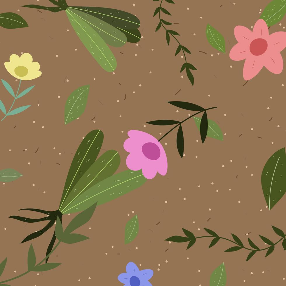 Abstract organic shape with leaves. vector