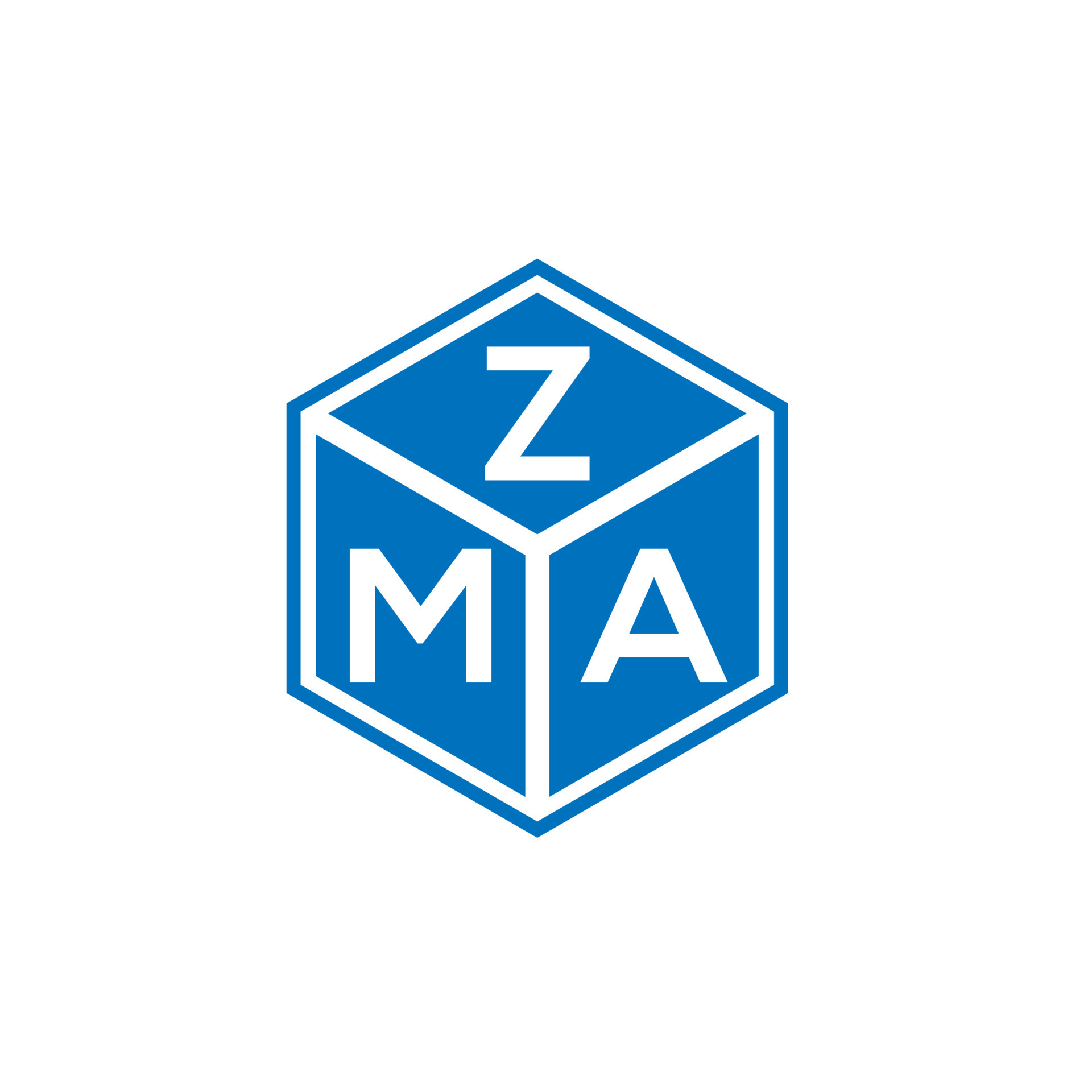 ZMA letter logo design on white background. ZMA creative initials