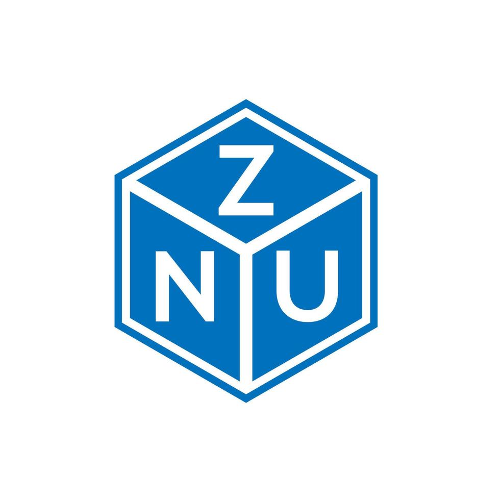 diseño de logotipo de letra znu sobre fondo blanco. concepto de logotipo de letra inicial creativa znu. diseño de letras znu. vector