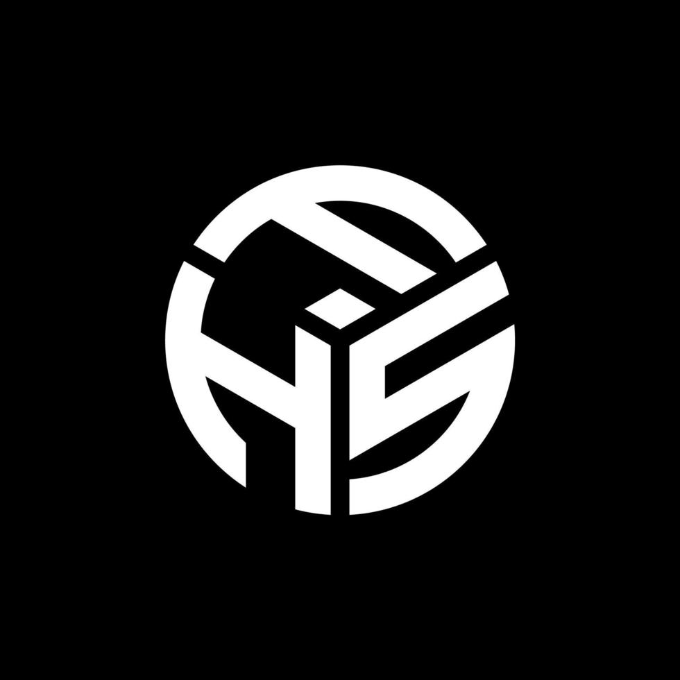 FHS letter logo design on black background. FHS creative initials letter logo concept. FHS letter design. vector