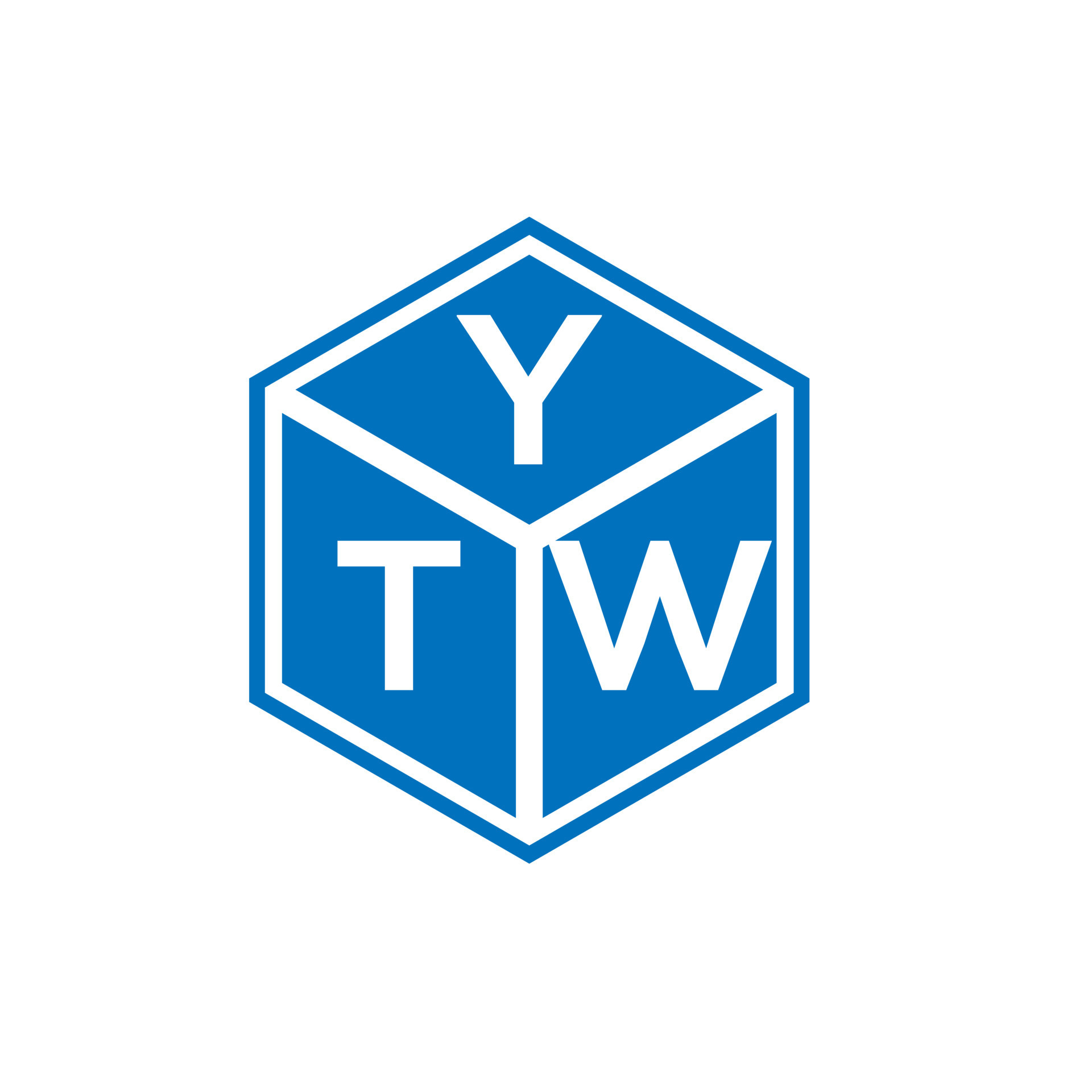 YTW letter logo design on white background. YTW creative initials