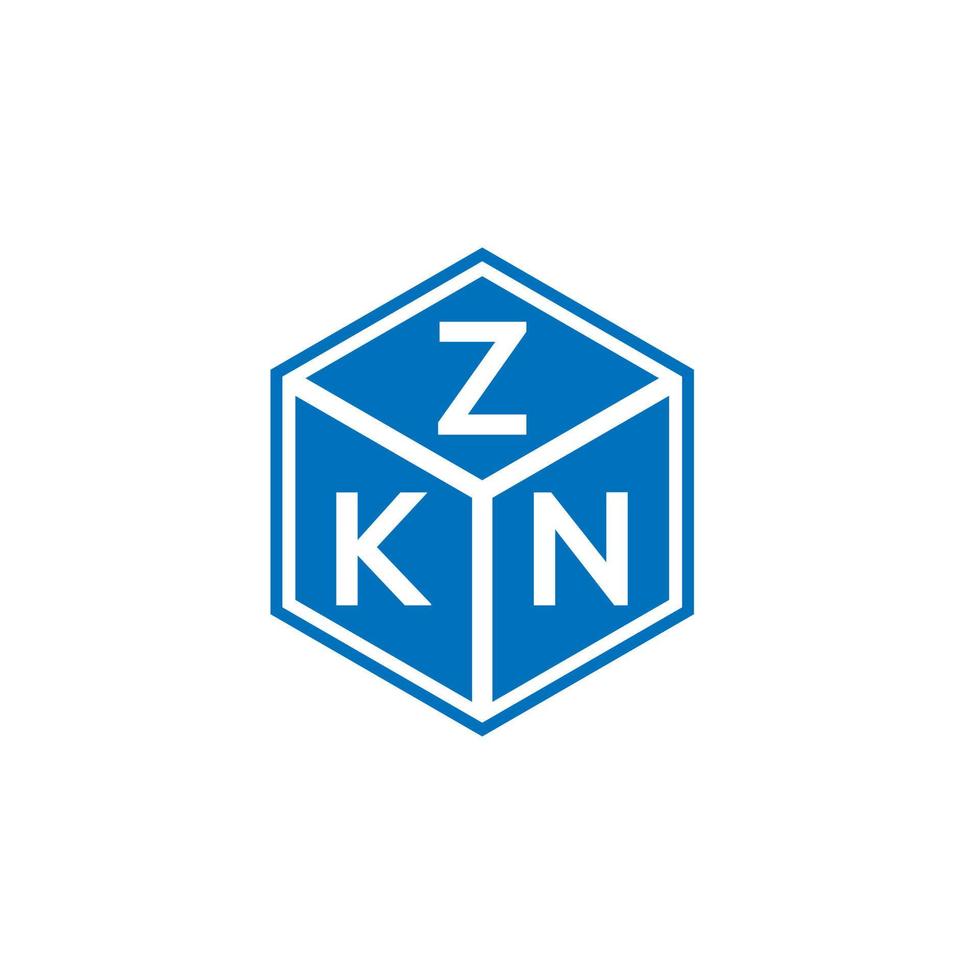 diseño de logotipo de letra zkn sobre fondo blanco. concepto de logotipo de letra de iniciales creativas zkn. diseño de letras zkn. vector