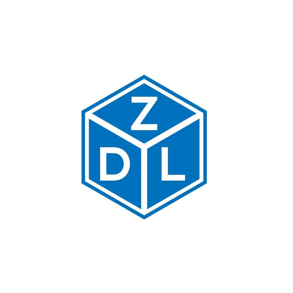 ZDL letter logo design on white background. ZDL creative initials
