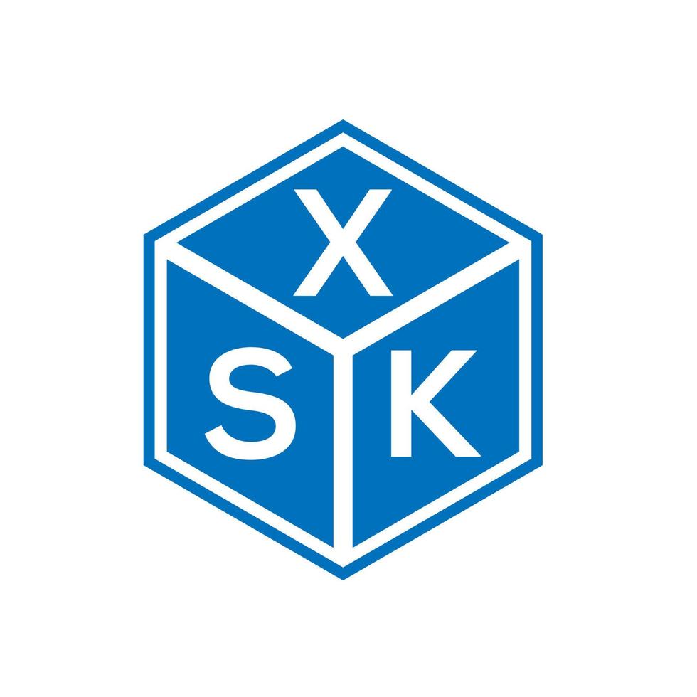 diseño de logotipo de letra xsk sobre fondo blanco. concepto de logotipo de letra de iniciales creativas xsk. diseño de letras xsk. vector
