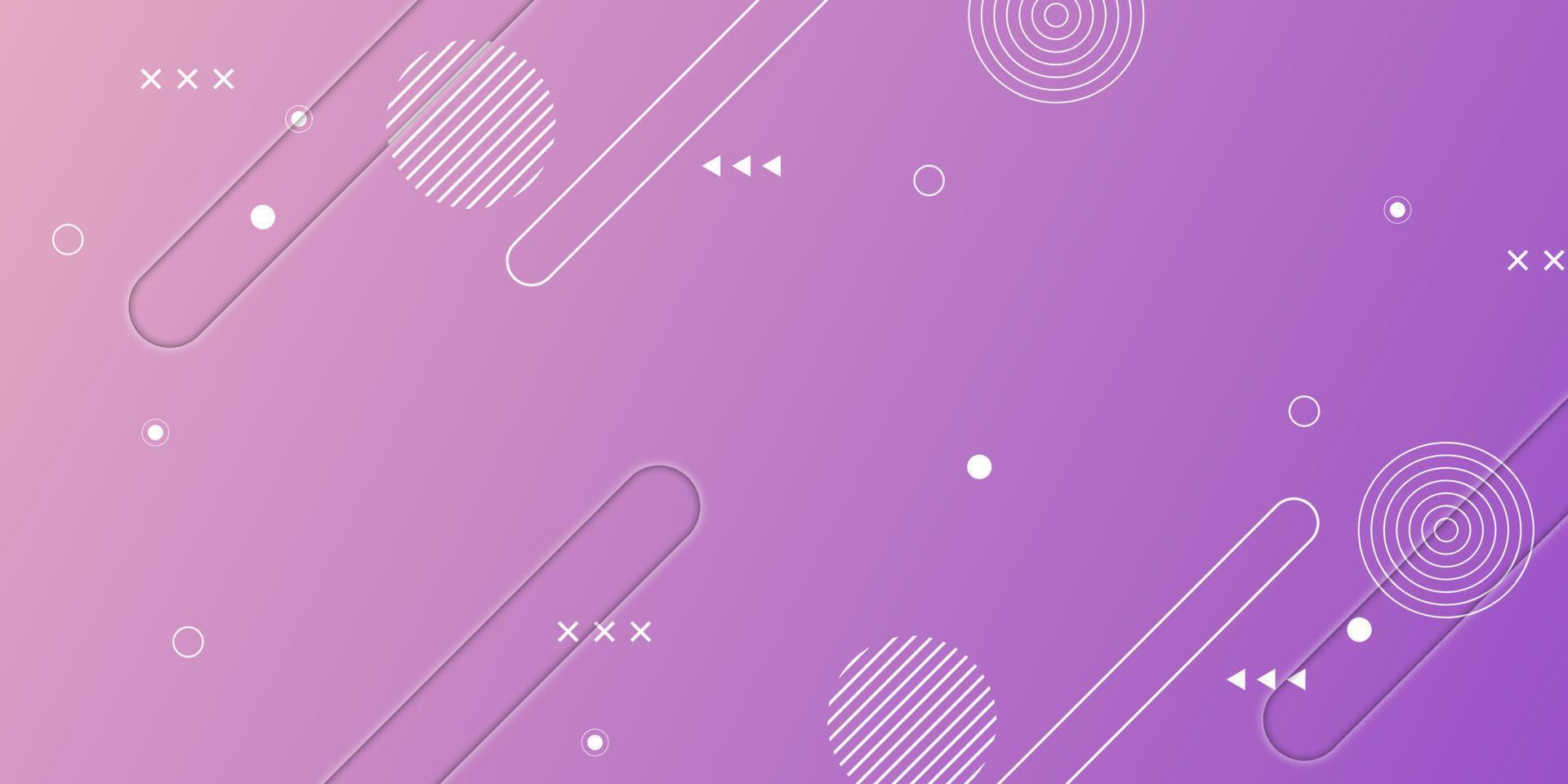 Abstract pink and purple gradient texture with memphis elements. vector