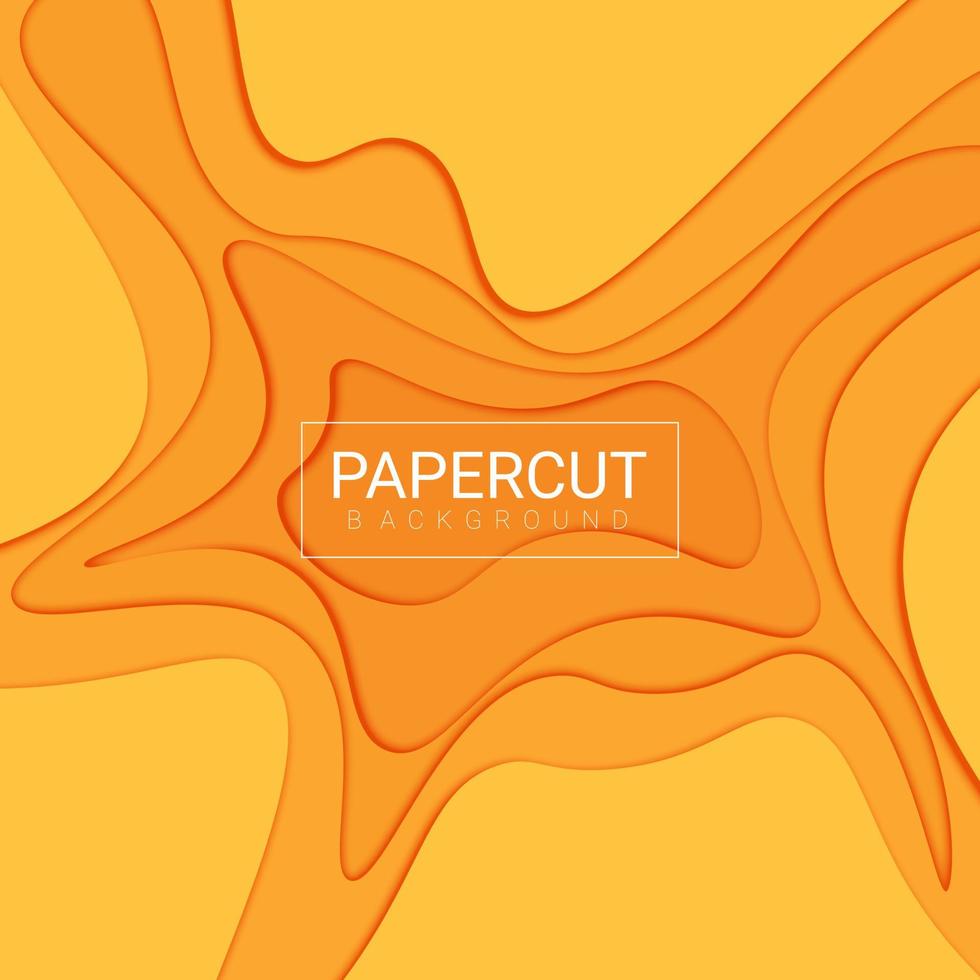 fondo de corte de papel naranja abstracto. vector