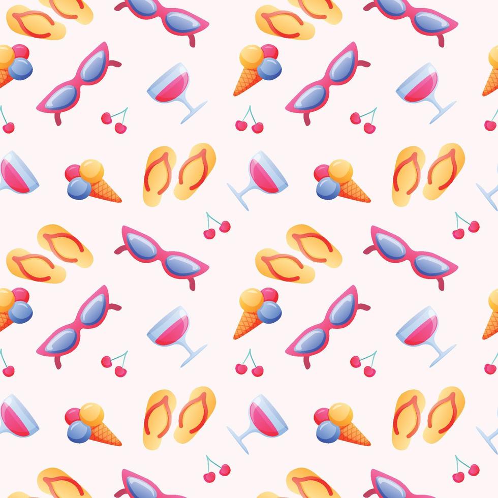 Summer seamless pattern. Repeat pattern. vector