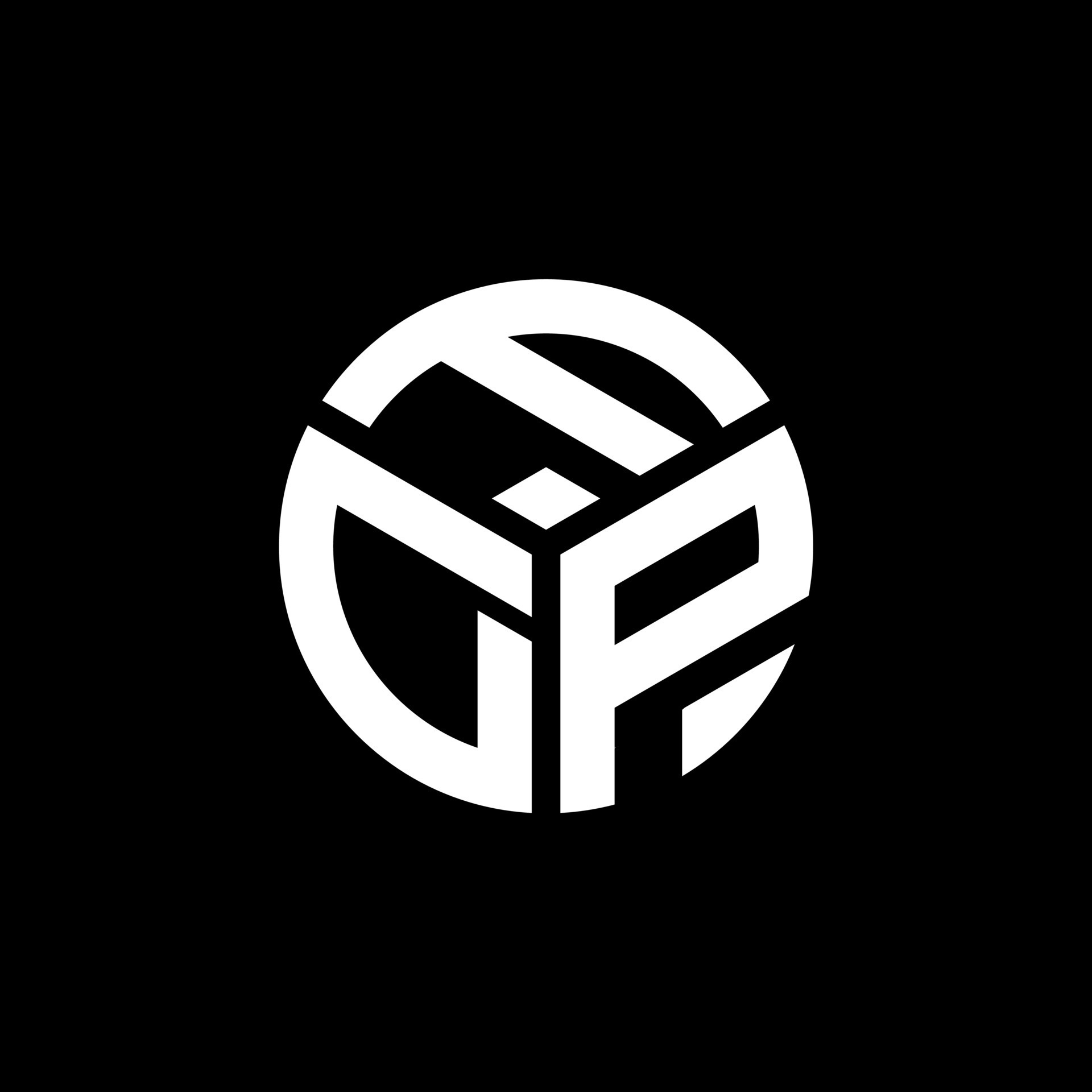 FDP letter logo design on black background. FDP creative initials letter logo concept. FDP