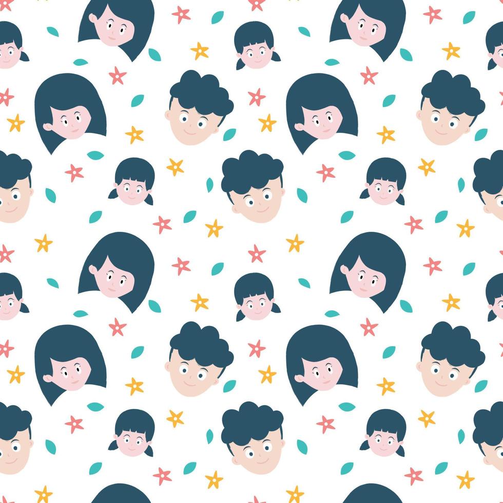 Hand drawn international day families seamless pattern. vector