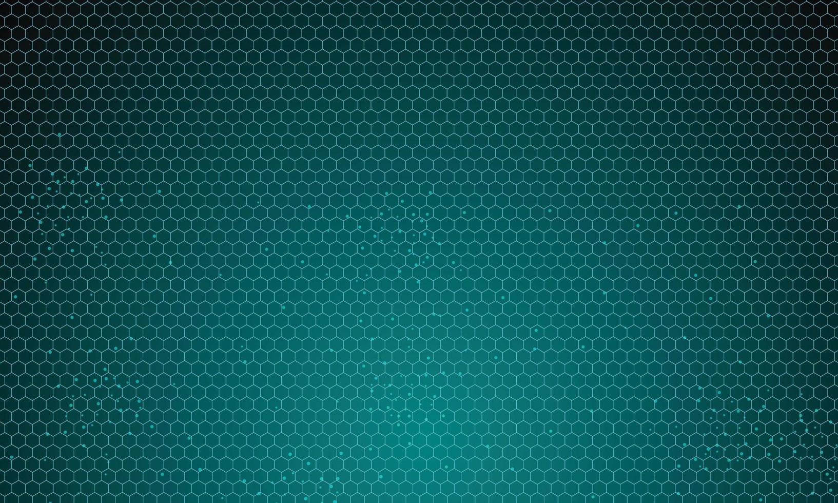 Abstract green hexagon pattern background with particles technology futuristic. vector