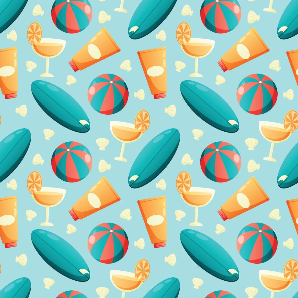 Summer seamless pattern. Repeat pattern. 7355484 Vector Art at Vecteezy
