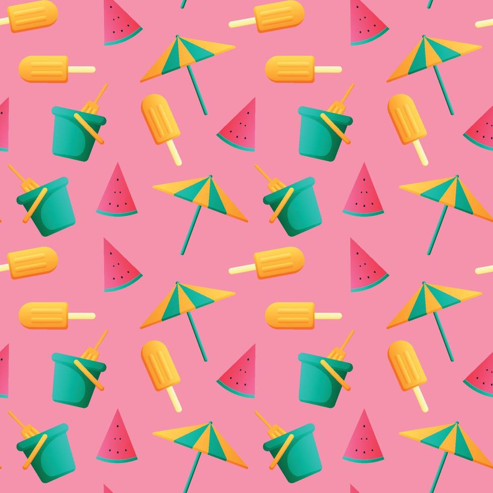 Summer seamless pattern. Repeat pattern. vector