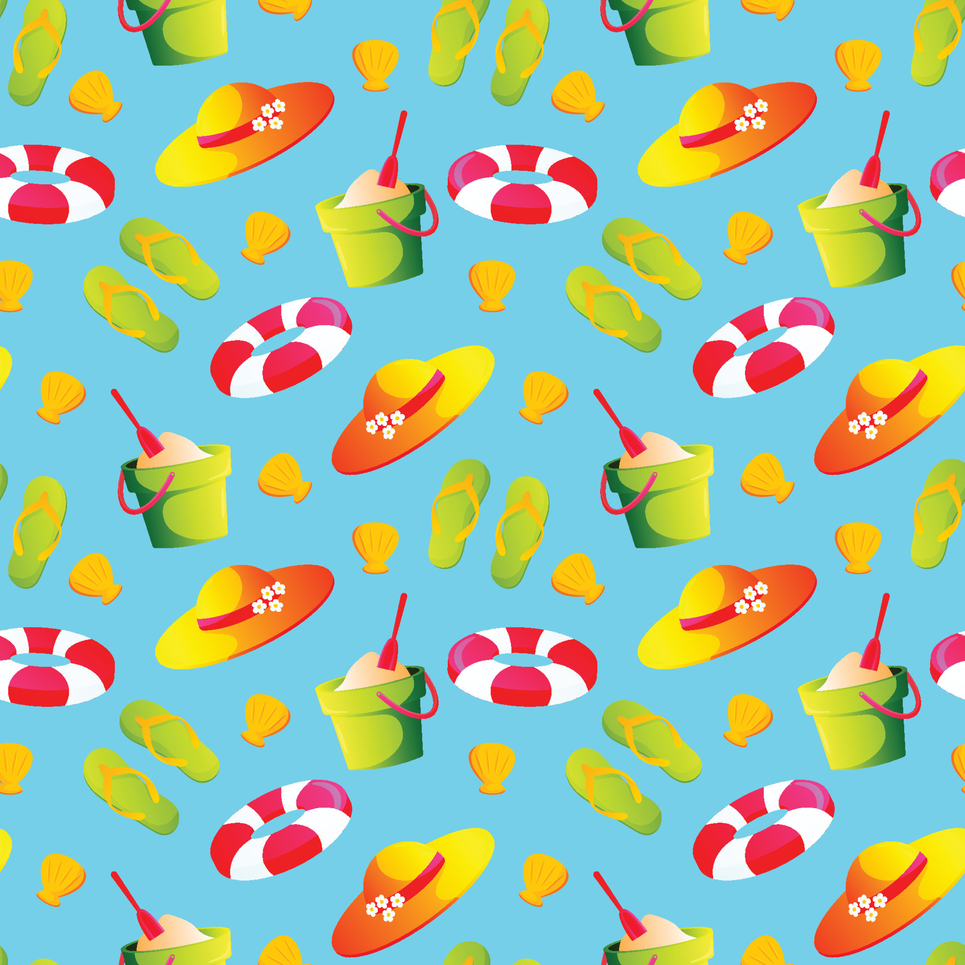 Summer seamless pattern. Repeat pattern. 7355537 Vector Art at Vecteezy
