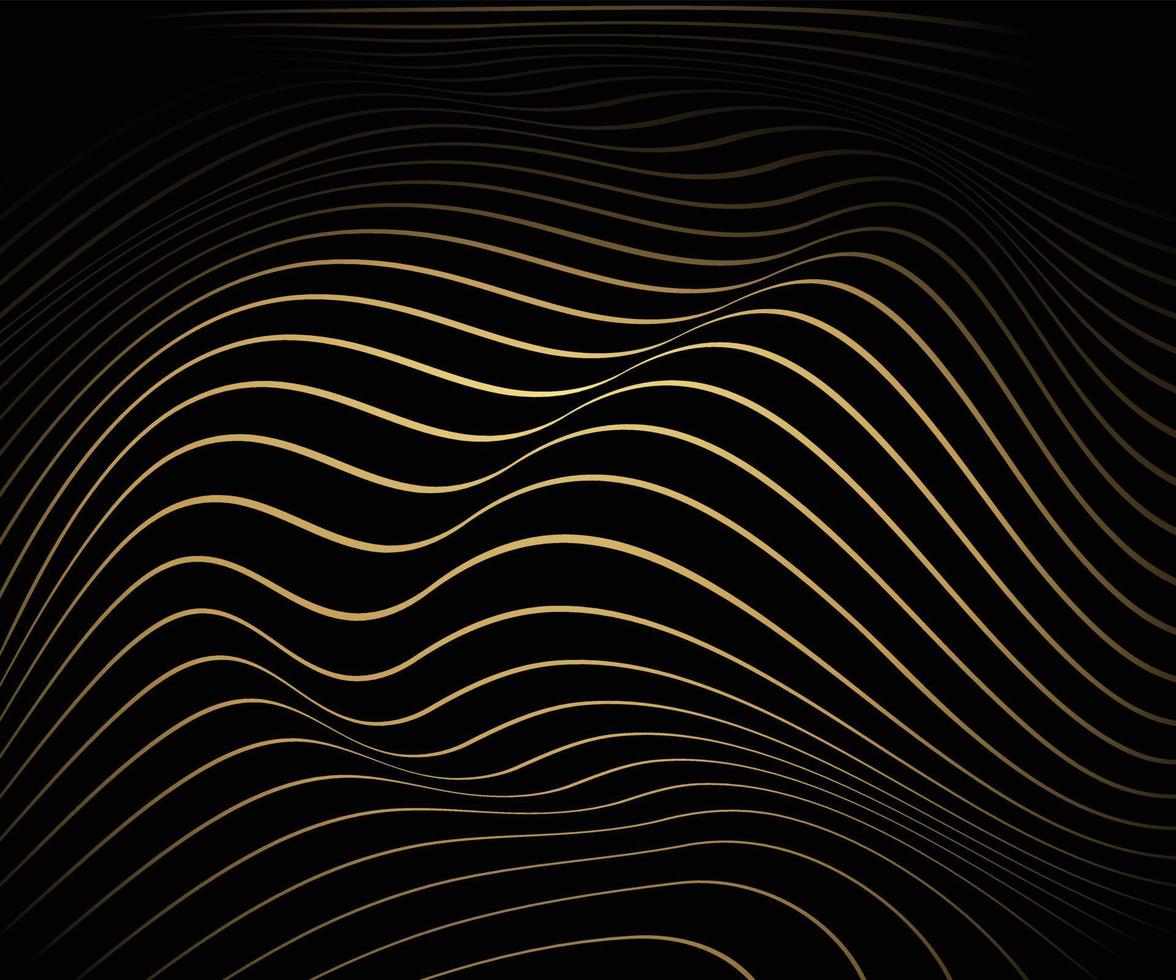 línea ola fondo dorado vector
