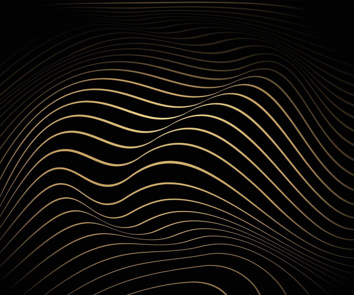 Line wave golden background vector