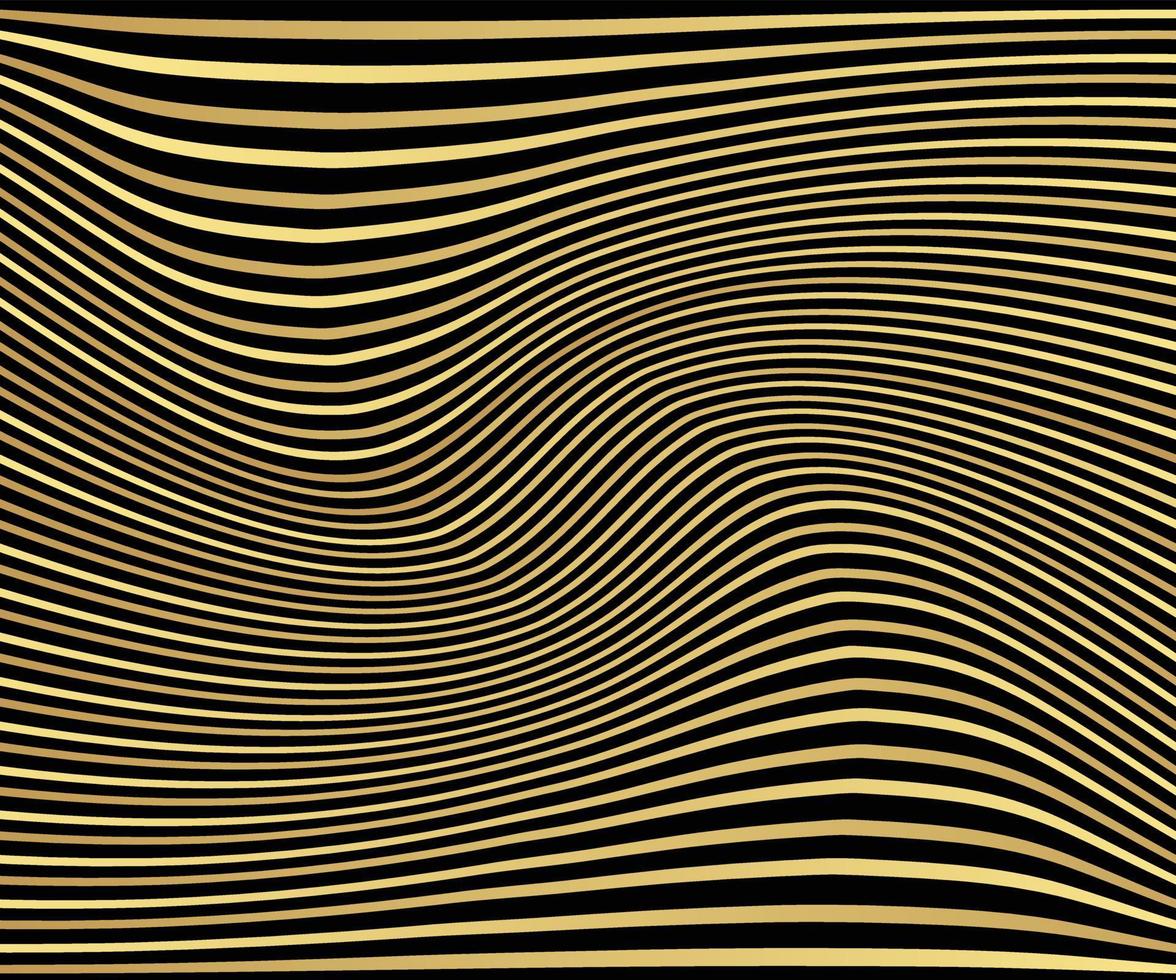 Golden wave line background vector