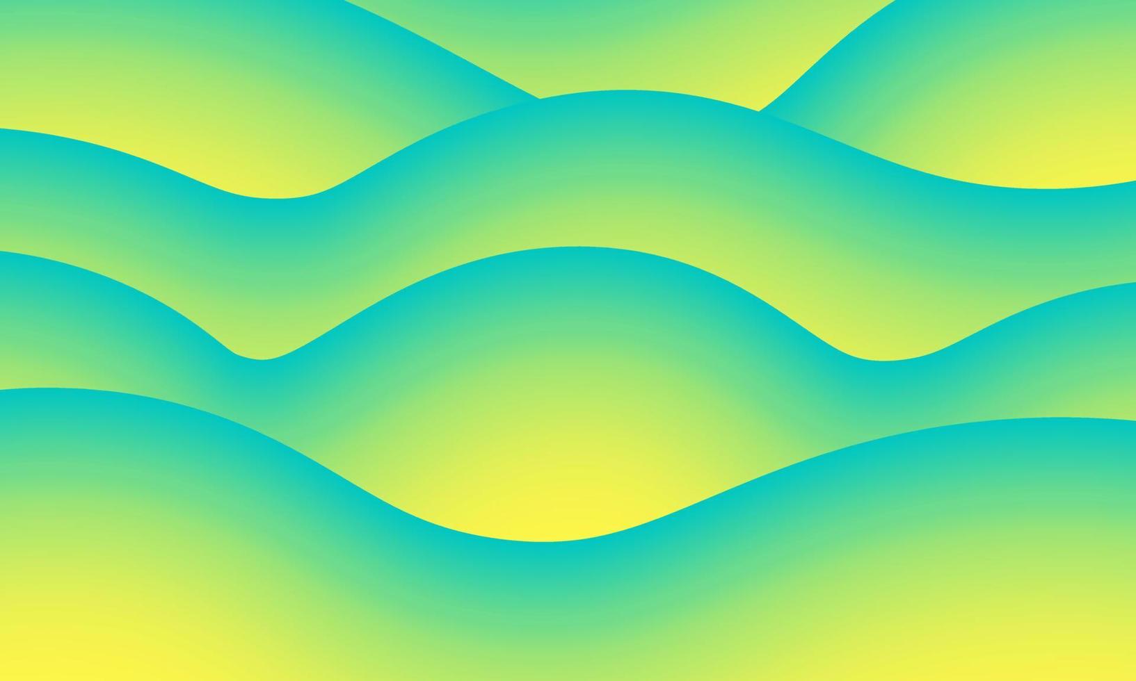 Abstract green and yellow wave fluid background. vector
