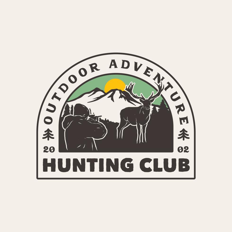 Hand Drawn Hunting Club Logo Label Badge vector