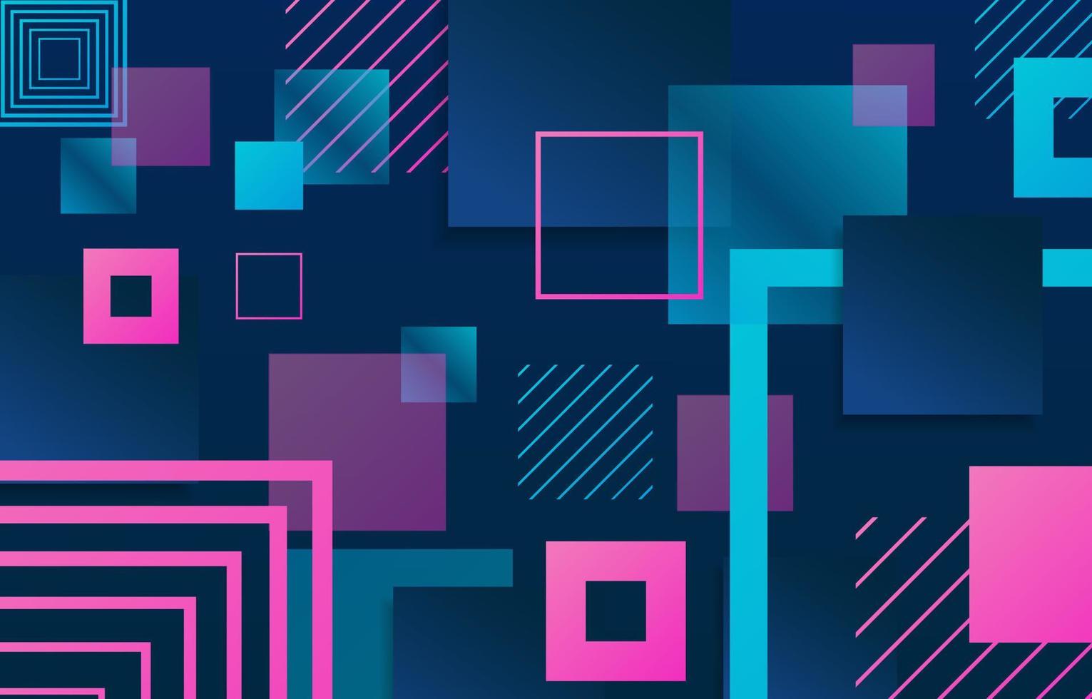 Gradient Geometric Square Shapes Background vector