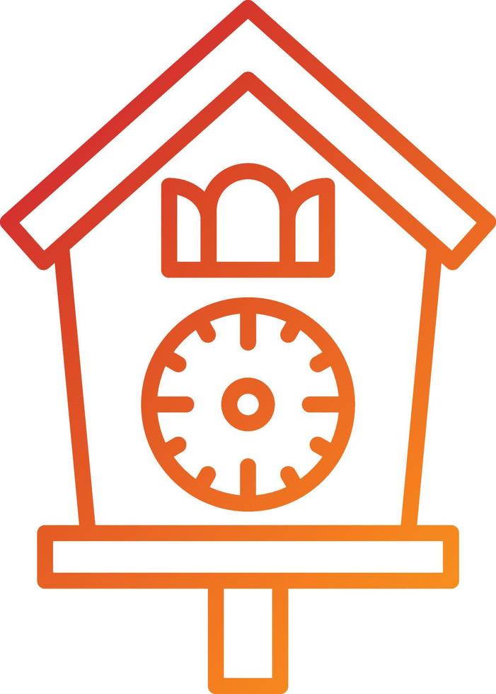 estilo de icono de reloj de cuco vector