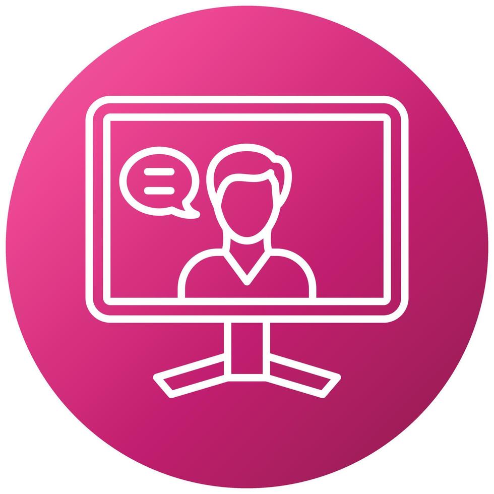 Online Lecture Icon Style vector