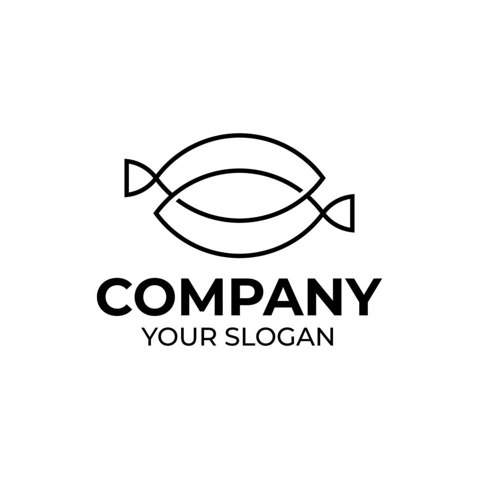 Double fish logo design vector
