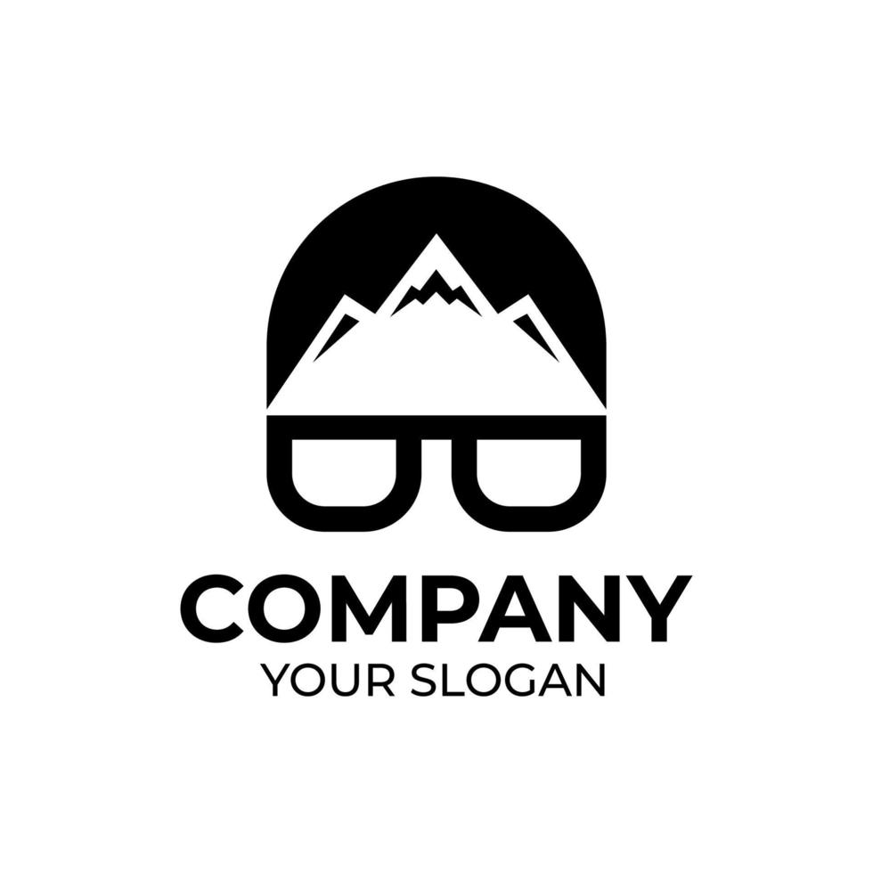 Geek mountain logo design vector