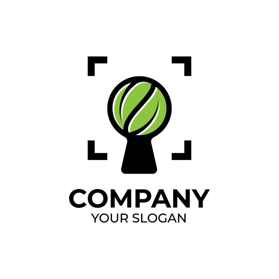 Key leaf logo design vector