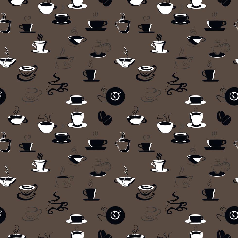 fondo transparente con patrón de café vector