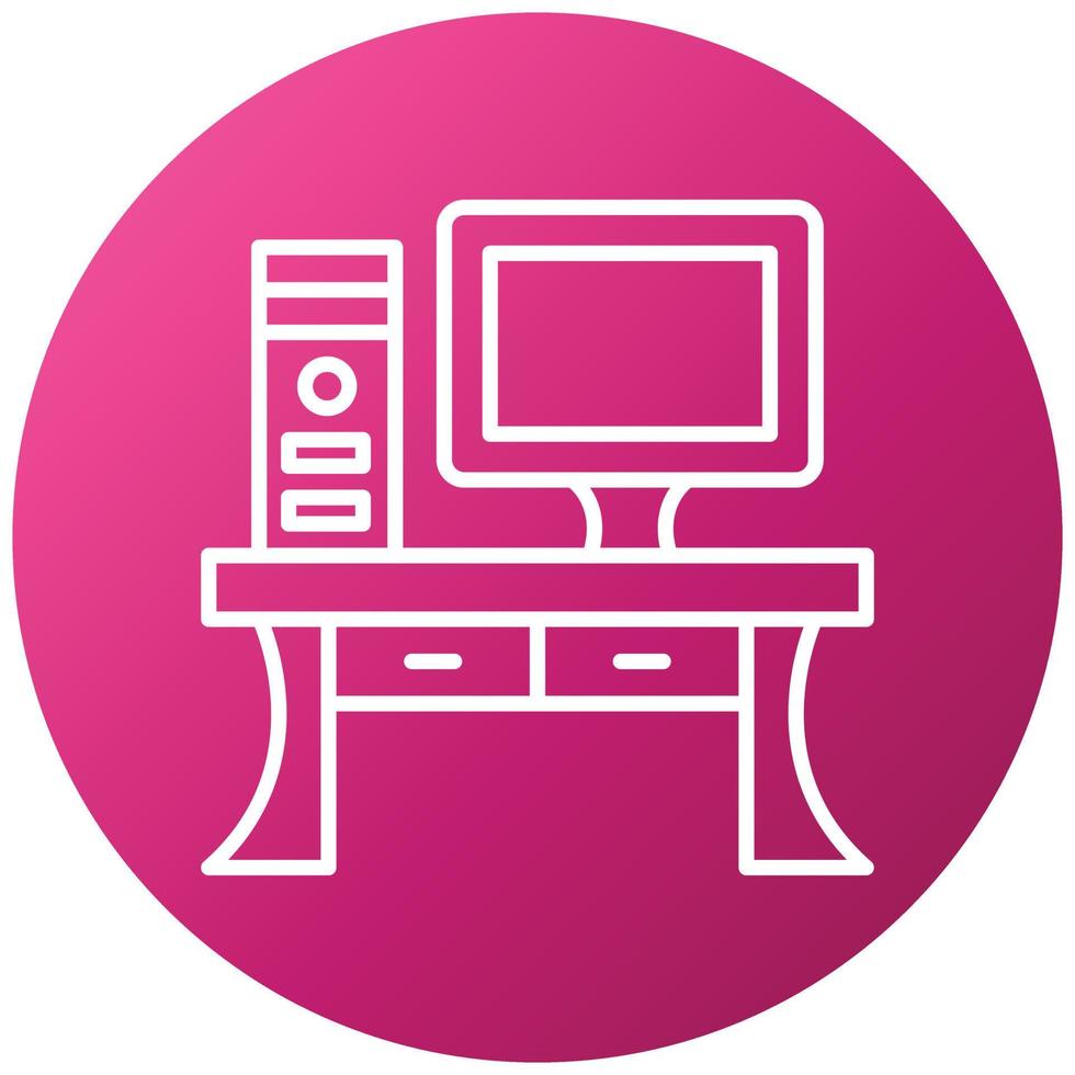 Computer Table Icon Style vector