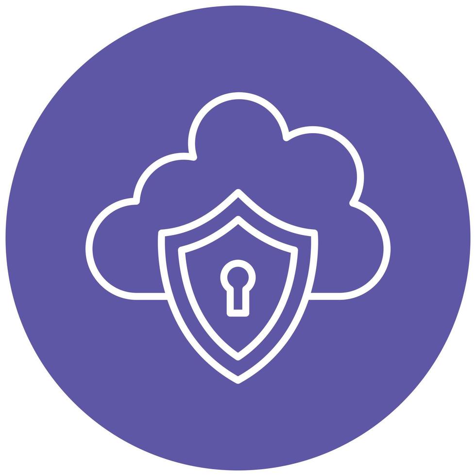 estilo de icono de seguridad en la nube vector