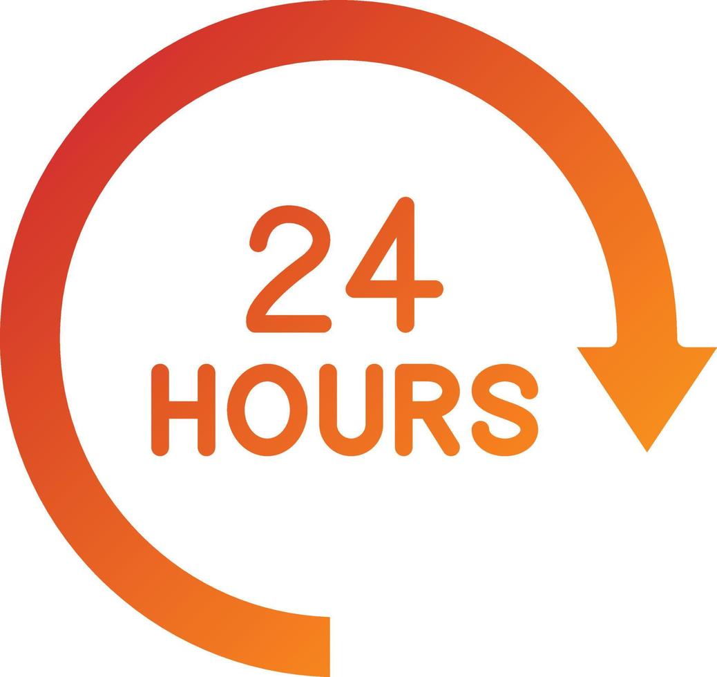 24 Hours Icon Style vector