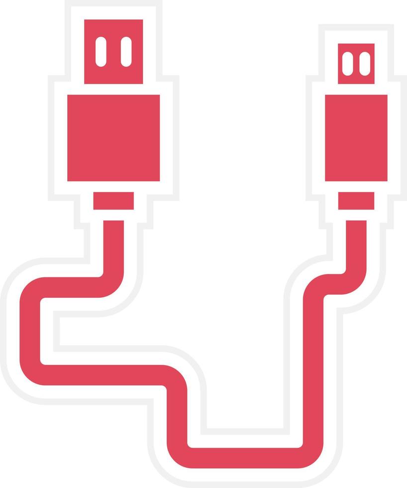 estilo de icono de cable usb vector