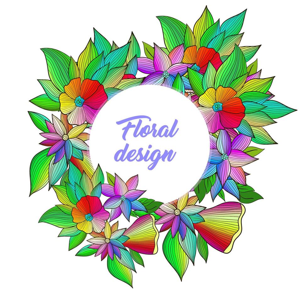 Floral frame for your design vector