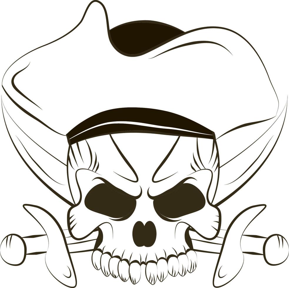 Skull icon on white background vector