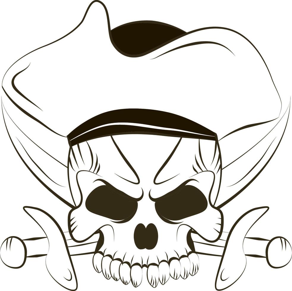 icono de calavera sobre fondo blanco vector