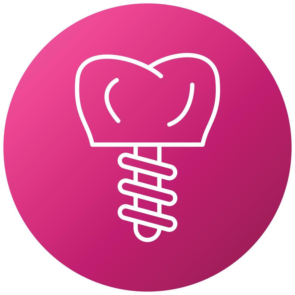 estilo de icono de implante dental vector